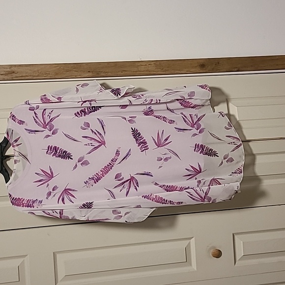 Poly cotton blend pullover top and sheer summer shaw XL pale mauve - Picture 2 of 5